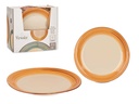 Plato llano de gres 3D marrón de 27 cm, elegante y resistente