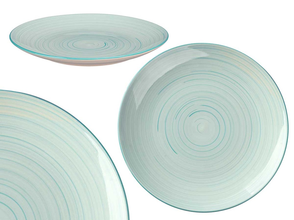 Plato llano espiral azul de 27 cm: elegancia y versatilidad en tu mesa