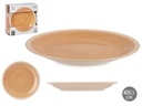 Plato llano grande de gres beige con borde, ideal para tus comidas