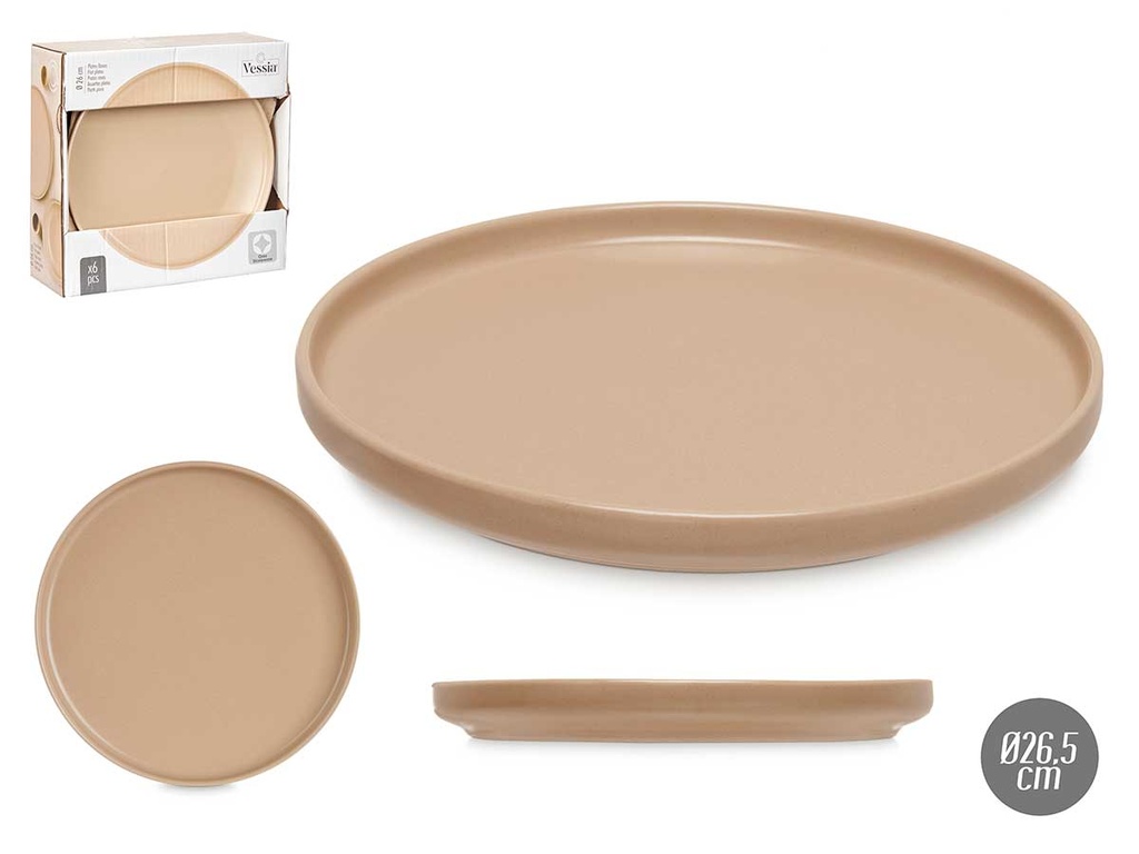 Plato llano grande de gres beige: elegancia y versatilidad en tu mesa