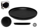 Plato llano grande de gres negro, elegante y funcional para tu mesa