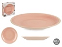 Plato llano grande de gres rosa: elegancia y estilo en mesa