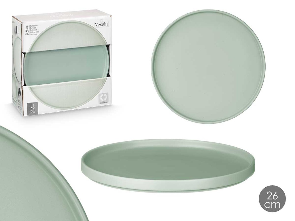 Plato llano liso verde de 26 cm: elegancia y versatilidad en tu mesa