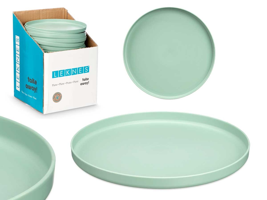 Plato llano verde de 25 cm: elegancia y versatilidad para tu mesa