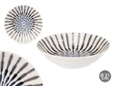 Plato porcelana hondo 21cm con elegante raya azul y durabilidad