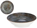 Plato porcelana hondo 21cm oscuro, elegante y resistente para tu mesa