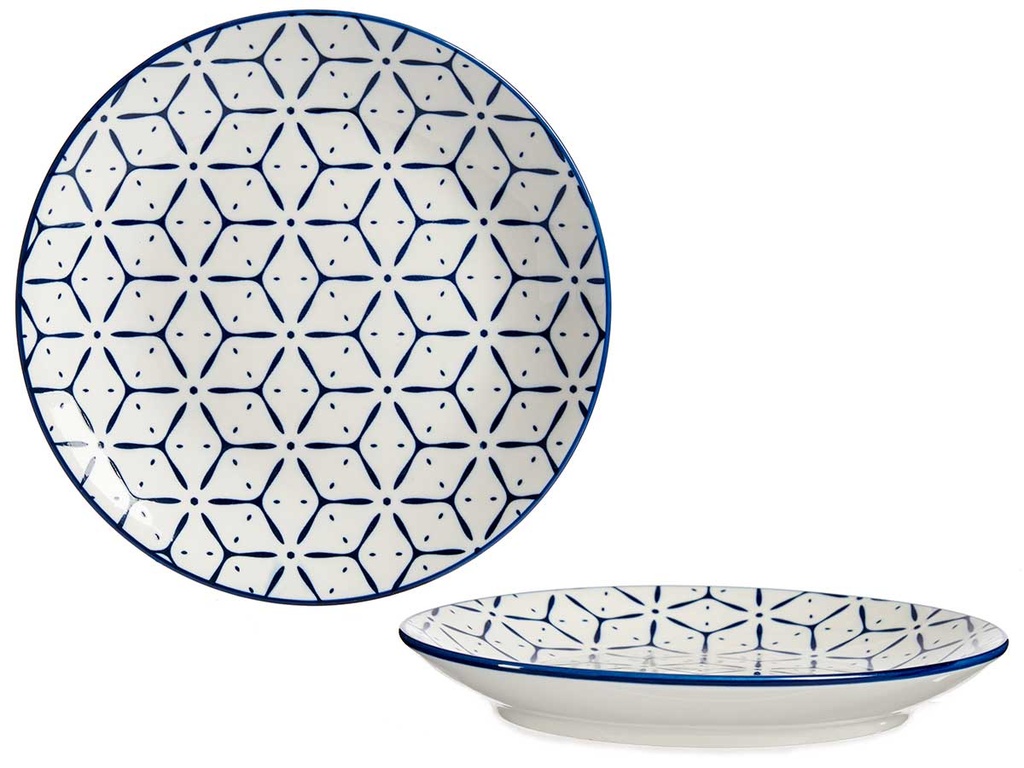 Plato postre 20 cm griego azul: Elegancia y estilo para tu mesa