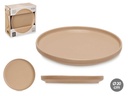 Plato postre de gres beige: elegancia y versatilidad en tu mesa