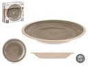 Plato postre de gres gris con borde elegante, 19 cm de estilo