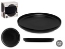 Plato postre gres negro de 20 cm: Elegancia y resistencia en tu mesa