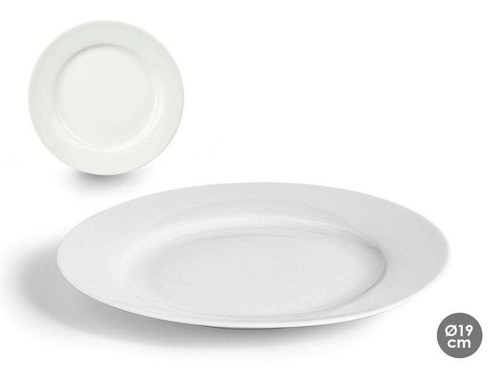 Plato postre porcelana 19cm: Elegancia y durabilidad para tu mesa