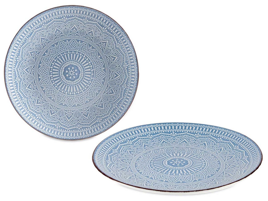 Plato relieve llano azul 27cm: Elegancia y estilo en tu mesa