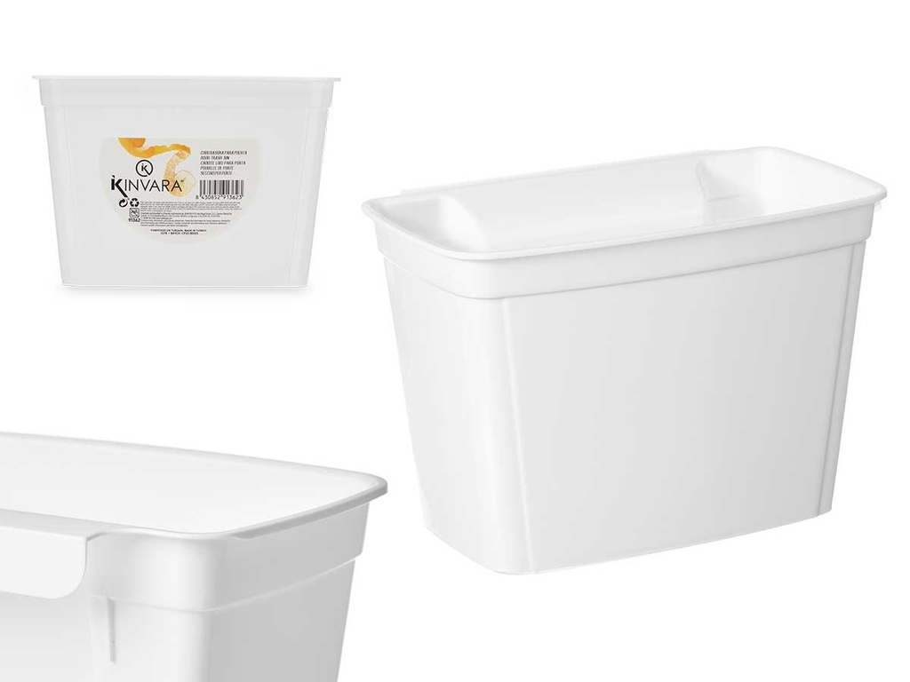 Portabasura puerta con soporte blanco: Orden y limpieza garantizados