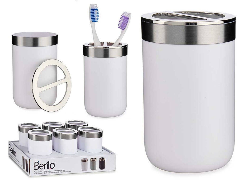 Portacepillos plateado blanco: Elegancia y organización para tu baño