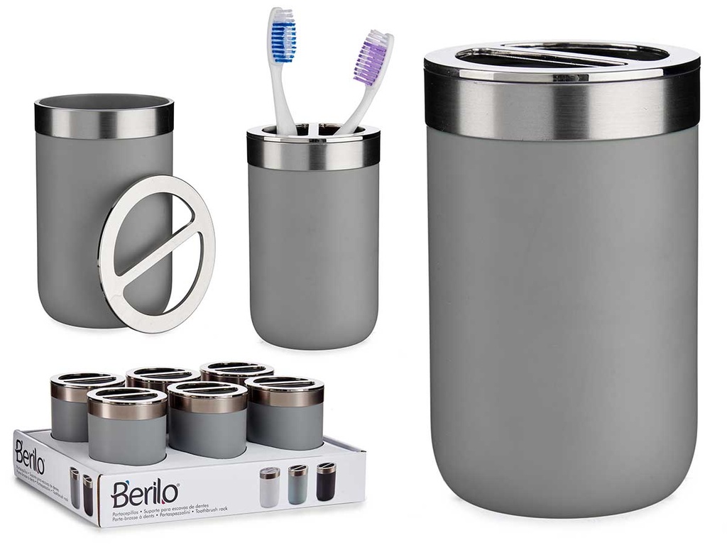 Portacepillos plateado gris: Elegancia y organización para tu baño