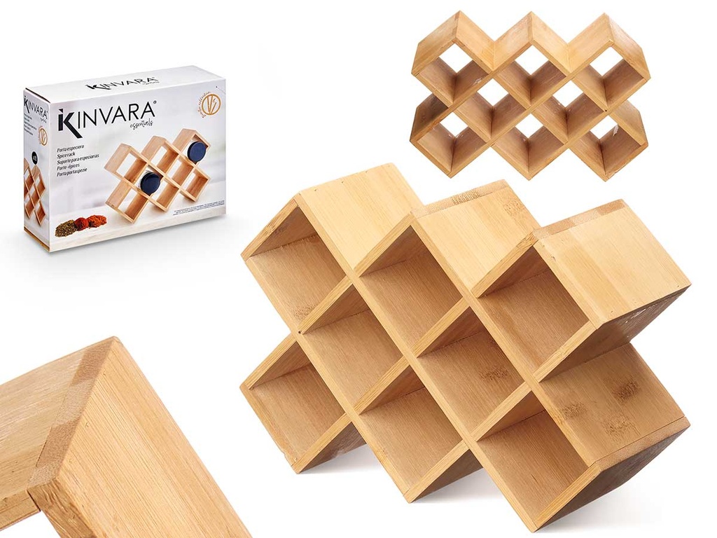 Portaespeciero bambú 10 botellas: Organización y estilo en tu cocina