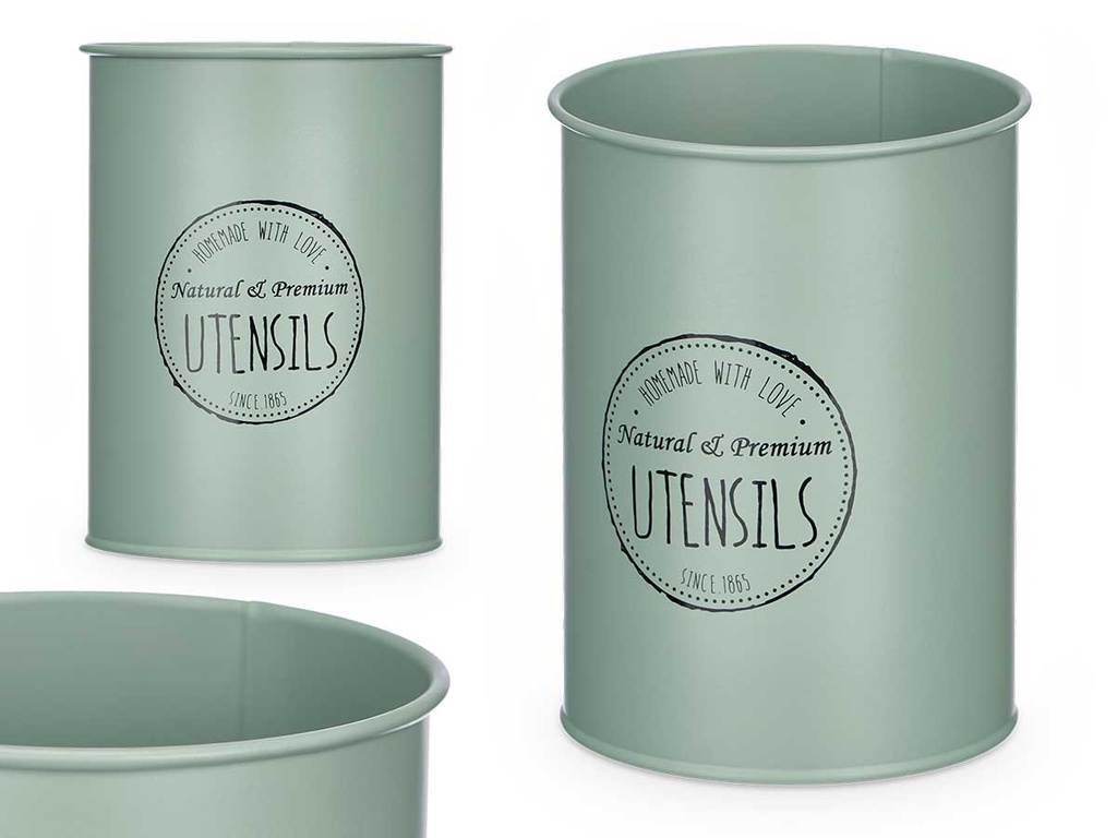 Portautensilios de acero verde menta: elegancia y funcionalidad