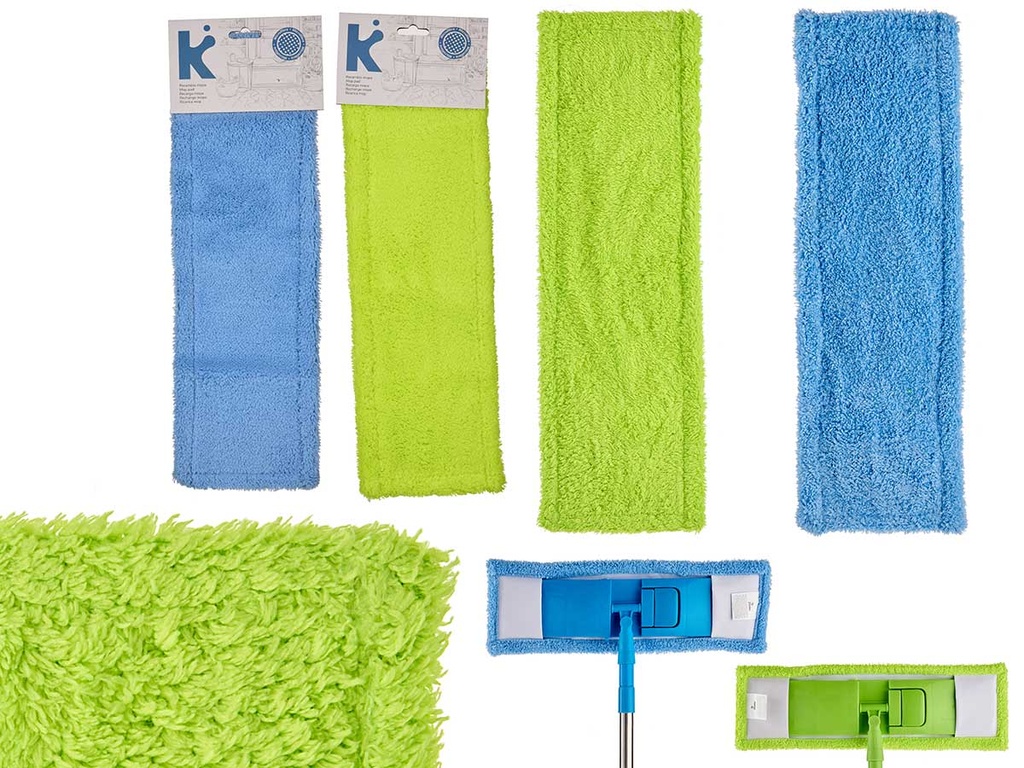 Recambio mopa paño surtido en 2 colores vivos para limpieza eficaz