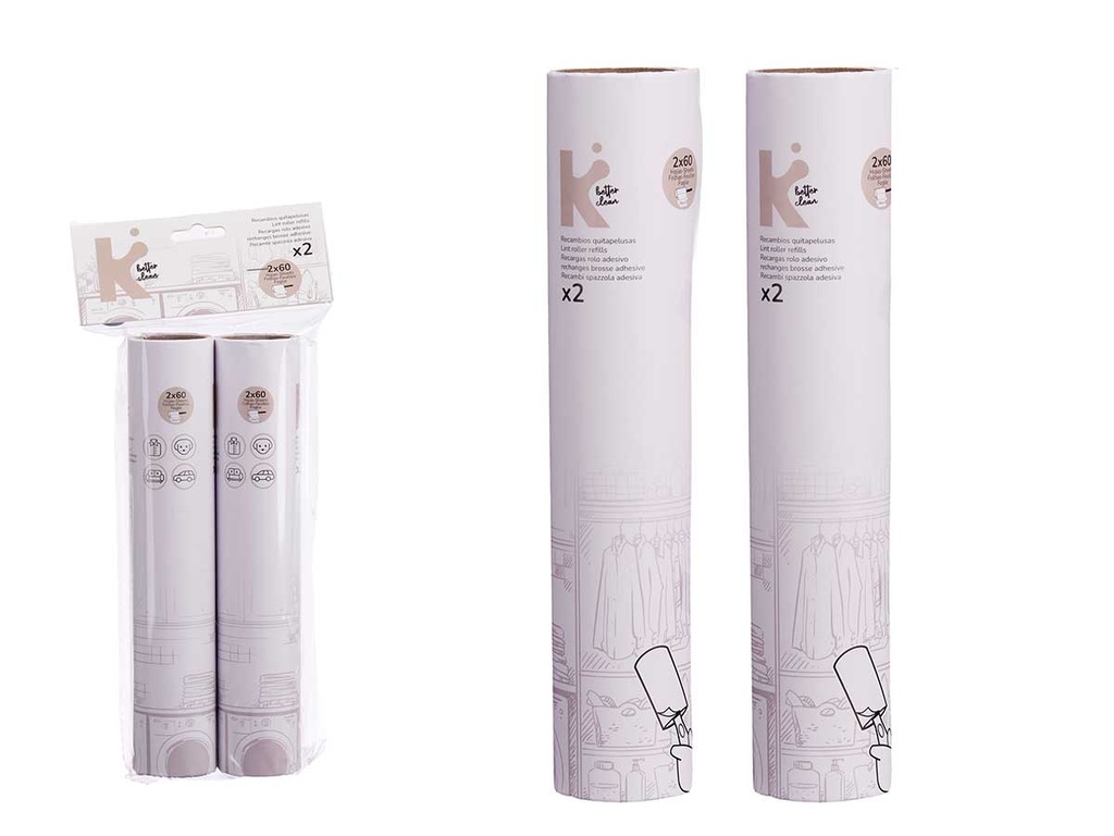 Recambios quitapelusa de 60 hojas 24cm, limpieza sin esfuerzo