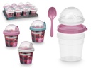 Recipiente plástico para cuchara 500ml surtido en 3 colores ideales