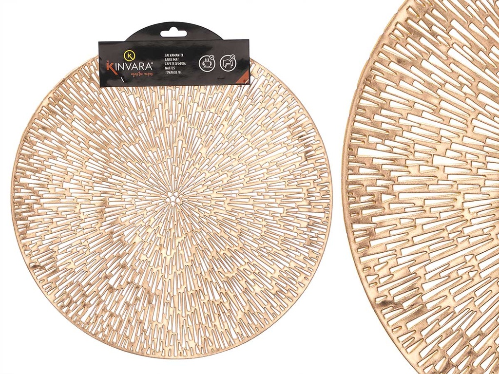 Salvamantel Redondo Flor Dorado: Elegancia y Protección para tu Mesa