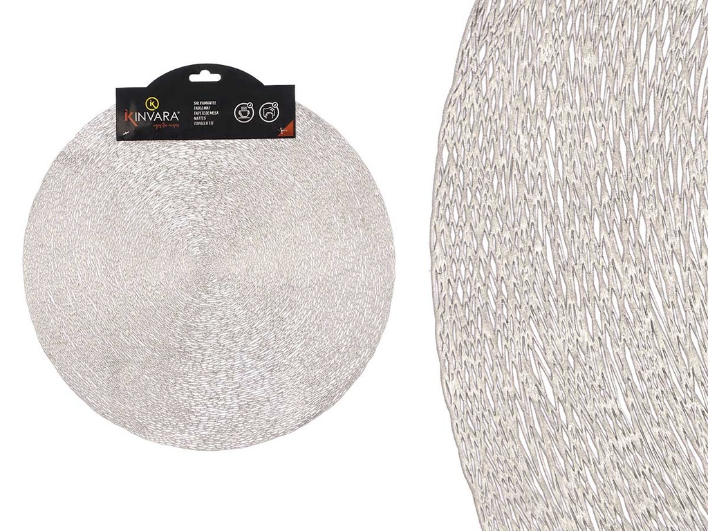 Salvamanteles Redondo Rayas Plateado: Elegancia y Protección
