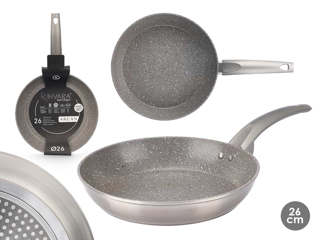 Sartén inducción antiadherente de aluminio forjado, ideal para cocinar