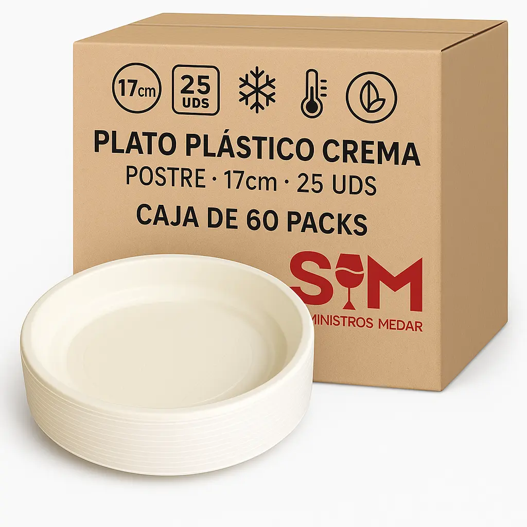 Plato Plástico Crema Postre 17cm
