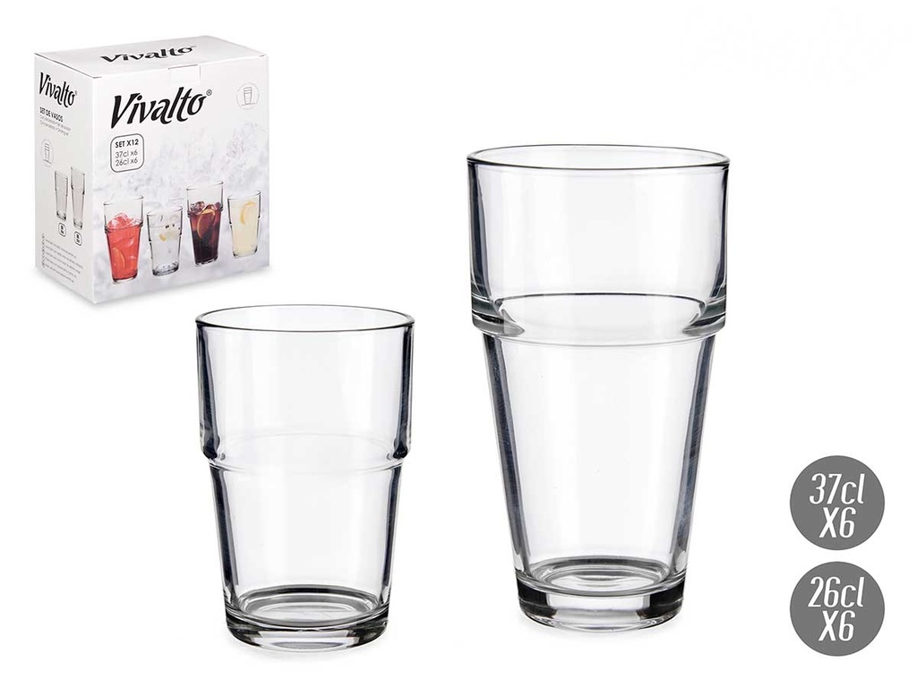 Set 12 vasos lisos: elegancia y versatilidad para cualquier ocasión