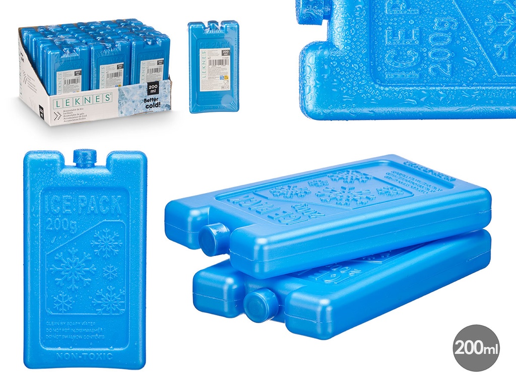 Set 2 Bloques Acumulador Frío 200ml: Mantén Frescos tus Alimentos