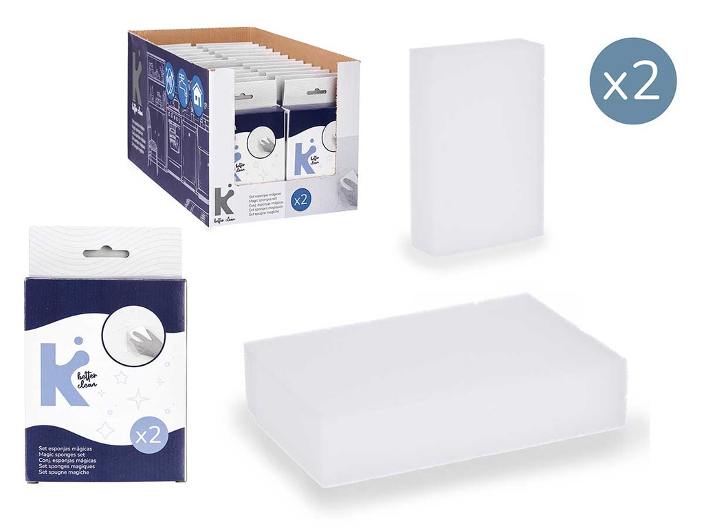 Set 2 esponjas mágicas: Limpieza rápida y efectiva para tu hogar