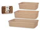 Set 3 bandejas organizadoras rectangulares beige para tu hogar