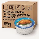 Envase Aluminio para Pollo Asado con Tapa