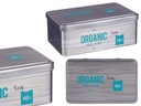 Bote hojalata rectangular organic té: Almacenamiento Ecoamigable
