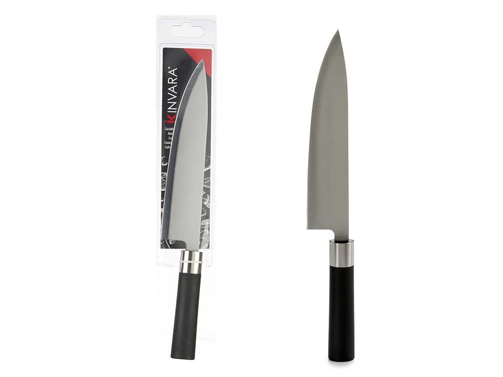 Cuchillo grande acero con mango negro: durabilidad y estilo premium