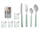 Set 16 cubiertos con cubertero menta palo, elegancia y funcionalidad