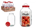 Bote cristal 5L tapa roja con asa: ideal para almacenamiento seguro