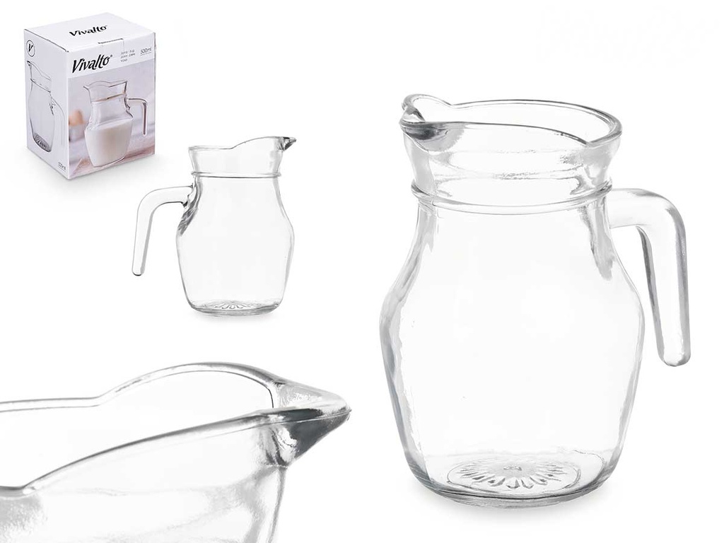 Jarra de vidrio 500ml: Ideal para bebidas frescas y elegantes