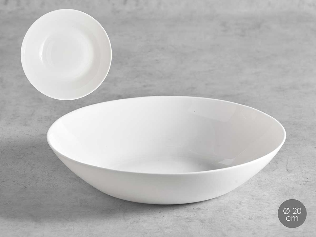 Plato hondo liso opal de 20 cm ideal para resaltar tus platos