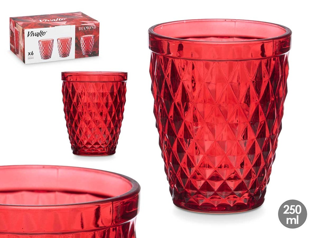 Vaso Diamante Rojo 250 ml: Elegancia y Estilo para tus Bebidas