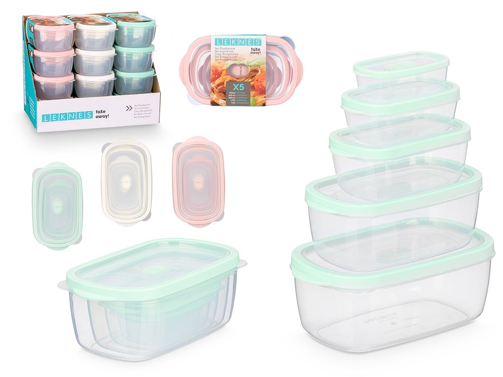 Set5 fiambrera surtida en 3 colores: versatilidad y capacidad ideal