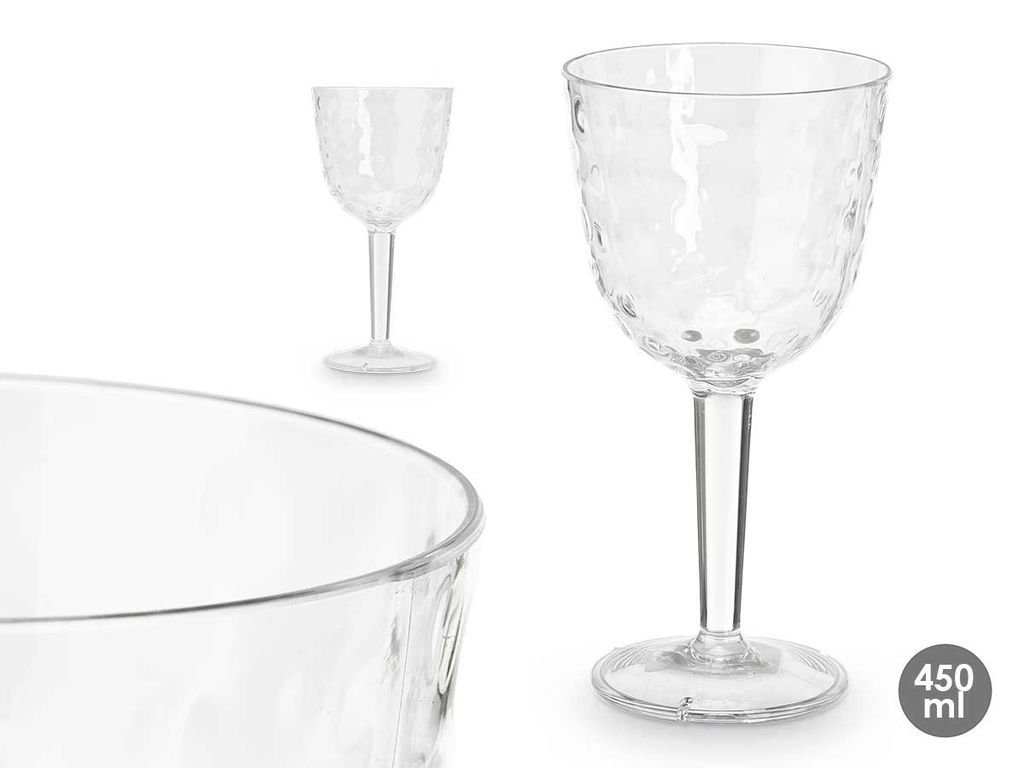 Copa plástico transparente de 450ml, ideal para fiestas y eventos