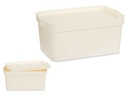 Caja de plástico con tapa 7,5L color crema para organizar y almacenar
