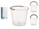 Cubo de agua transparente 13L con asa, práctico y duradero