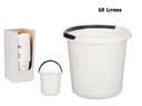 Cubo con asa de plástico blanco para medir y facilitar tu vida
