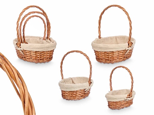 Set 3 cestas mimbre ovaladas: organización elegante y práctica