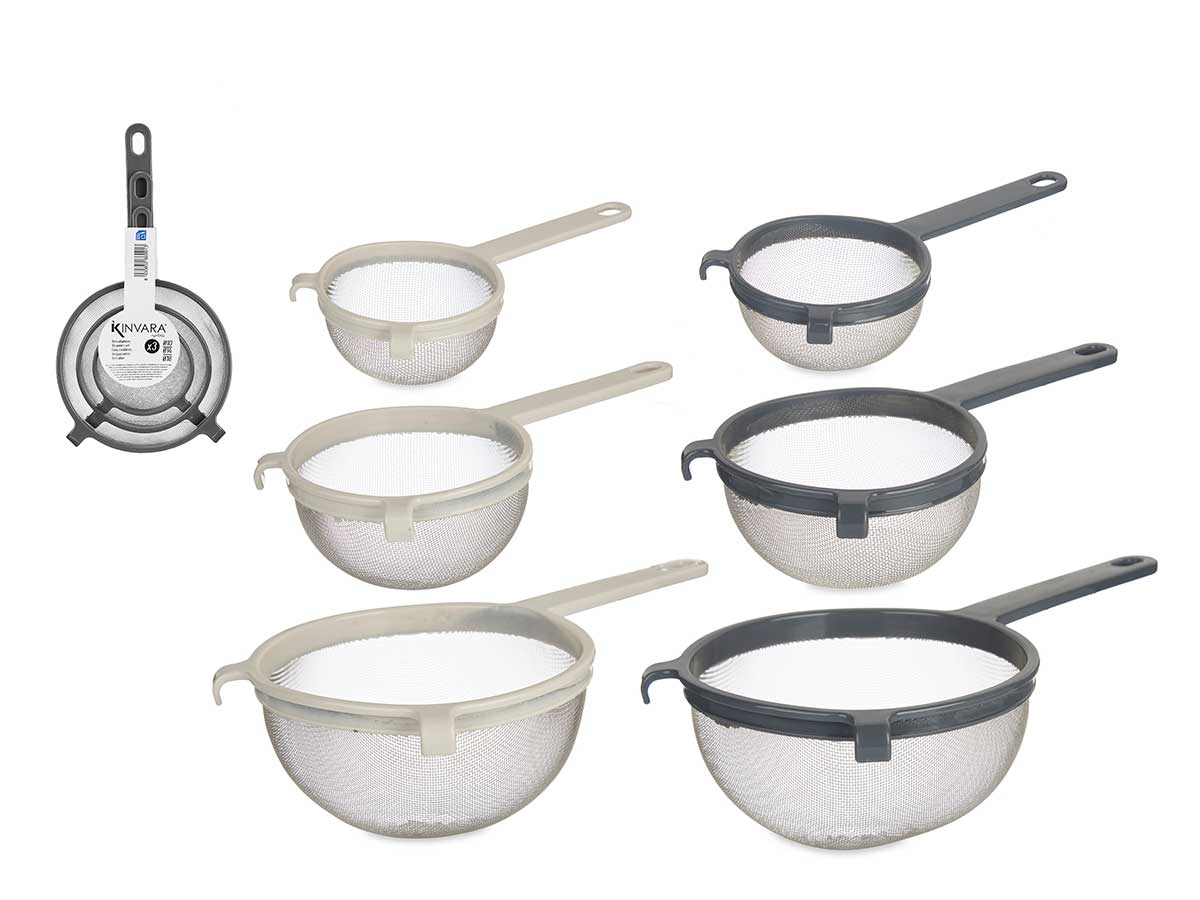 Set 3 coladores de plástico y metal surtidos: Ideal para tu cocina