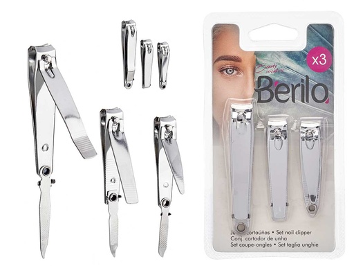 Set 3 cortauñas color plata: precisión y estilo para tus uñas