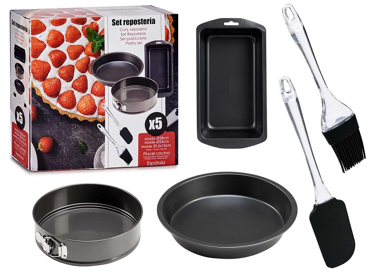 Set 3 moldes de repostería, espátula y pincel para tus creaciones