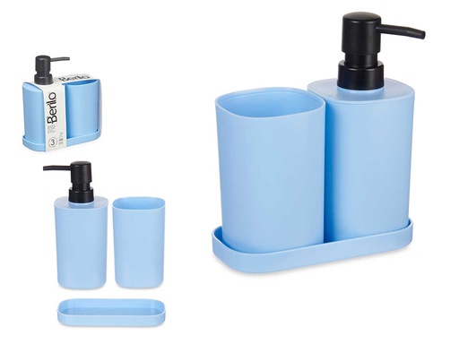 Set 3 pzs baño plástico azul: Elegancia y funcionalidad garantizadas